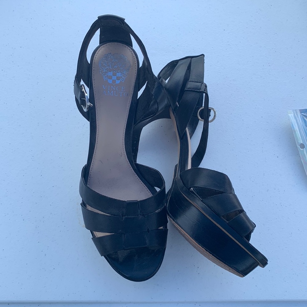 Vince Canute high hill shoes black leather
